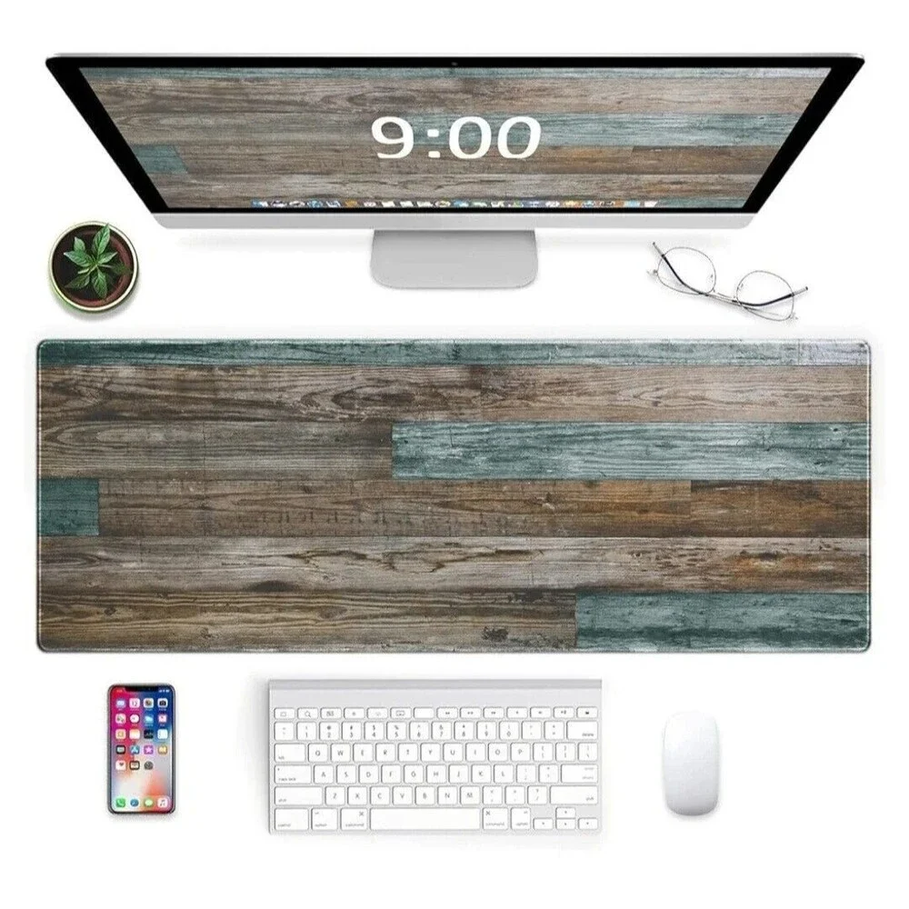 Gaming Mouse Pad Desk Mat, Vintage Wood Grain Pattern, XXL XL Large Extended